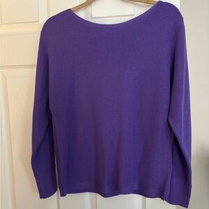 J. Jill Women's Wearever Vibrant Purple Boat Neck Sweater
